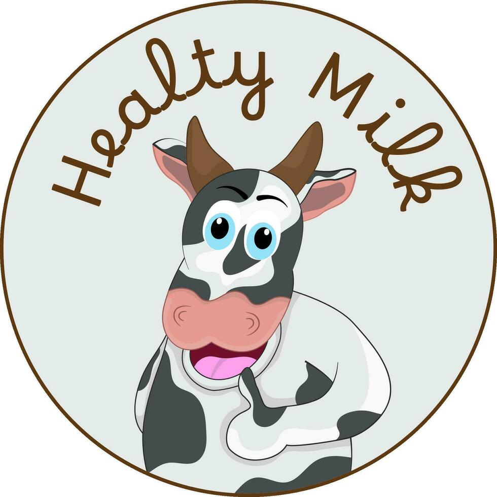 Cartoon happy cow giving thumb up vector