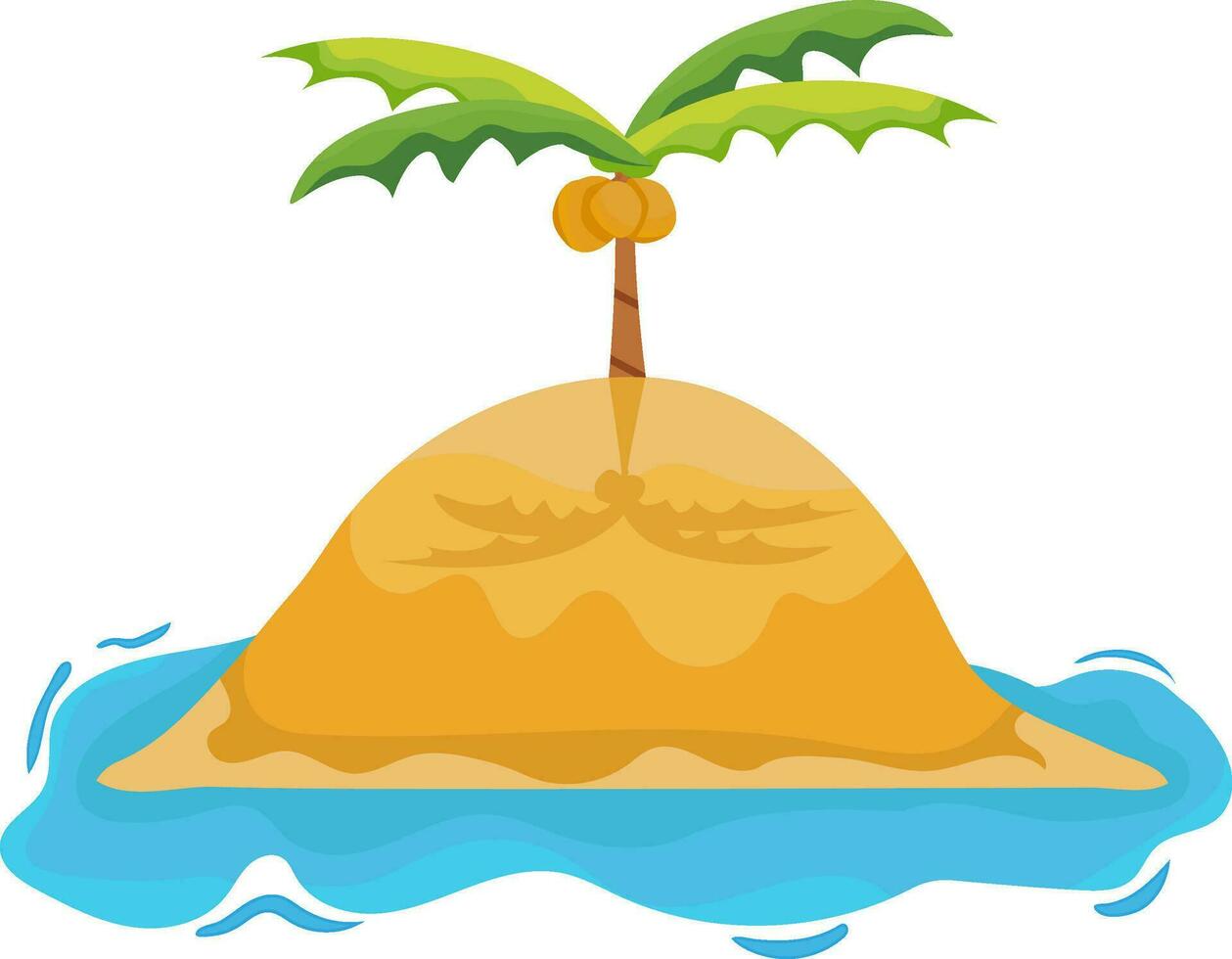 Island and Palm Tree Vector
