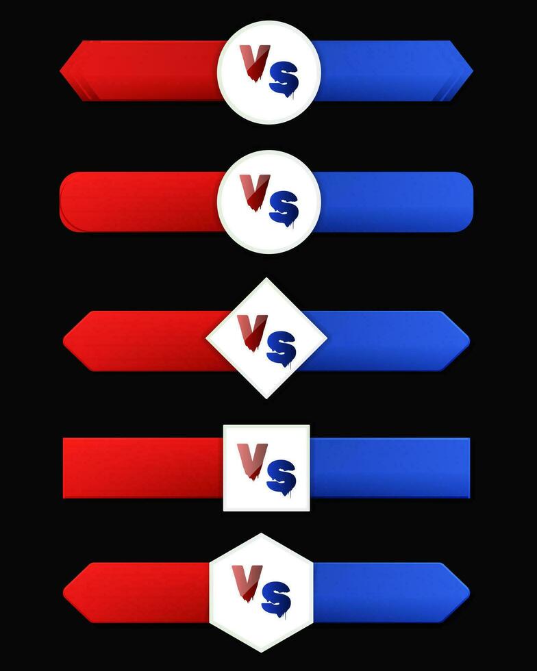 Versus duel challenge vector illustration set. Versus Board of rivals, with space for text.