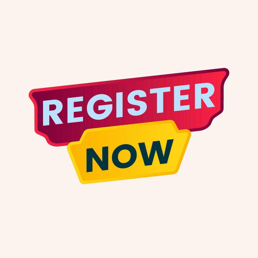 Register Now Speech Bubble Label vector