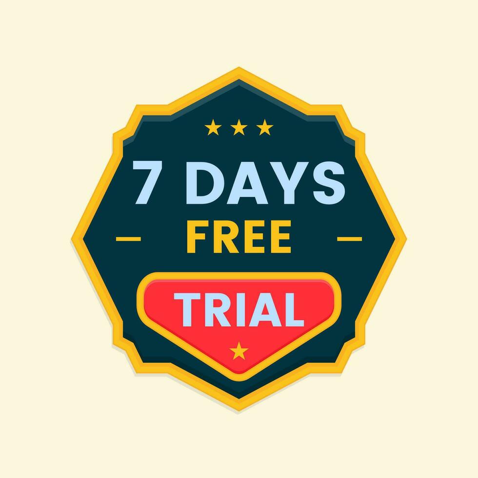 7 7 dias gratis juicio etiqueta clipart vector