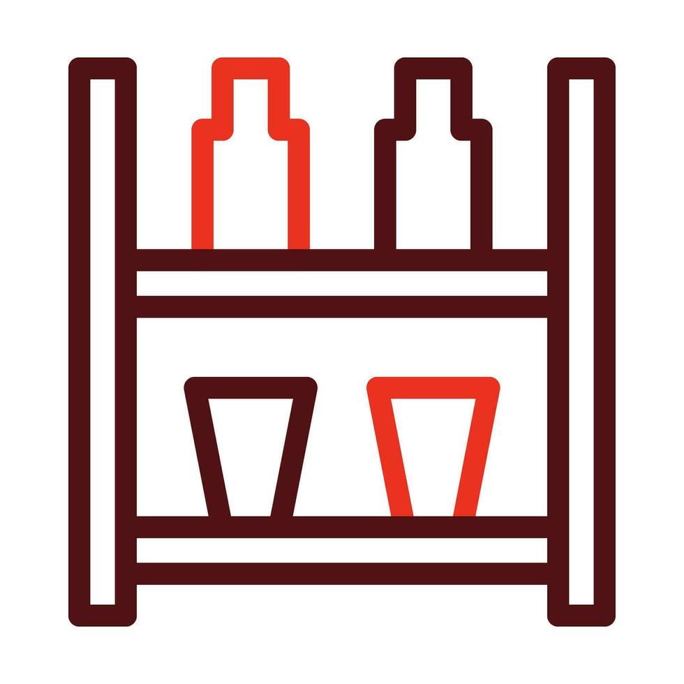 Shelves Glyph Two Color Icon For Personal And Commercial Use. vector