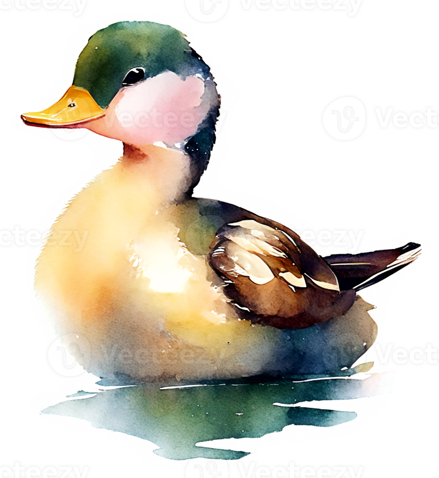 Aquarell Stockente Ente ai generativ png