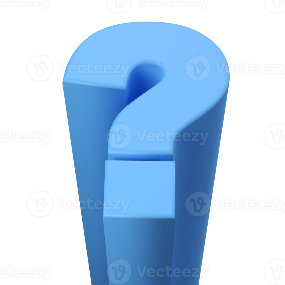 3d Realistic blue question mark. luxury template decorative design