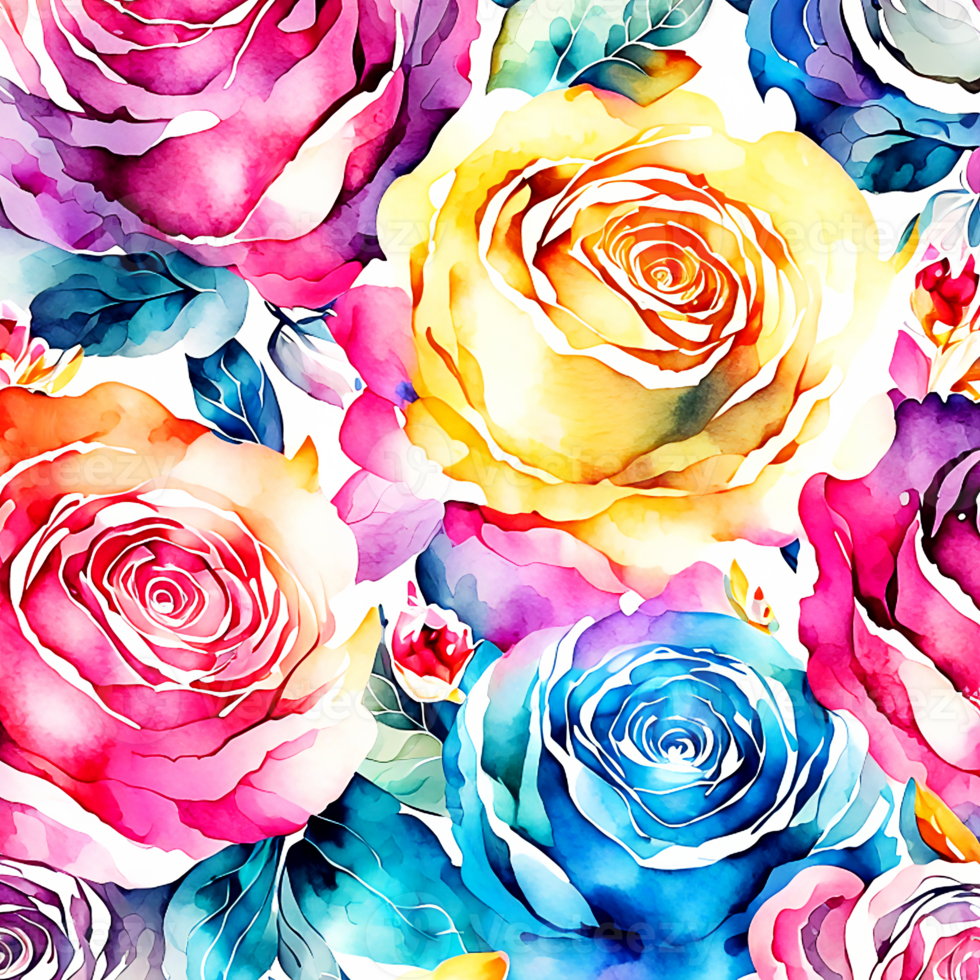 Watercolor Rose Background Design AI Generative 27164802 PNG