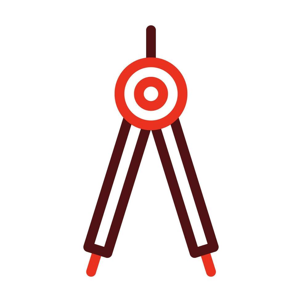 Drawing Compass Glyph Two Color Icon For Personal And Commercial Use. vector