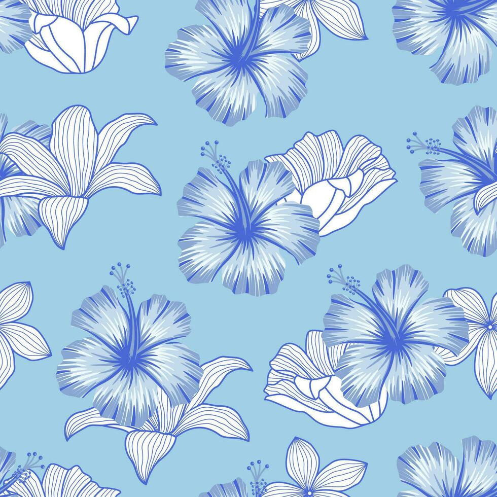 Floral seamless pattern with leaves. tropical background vector