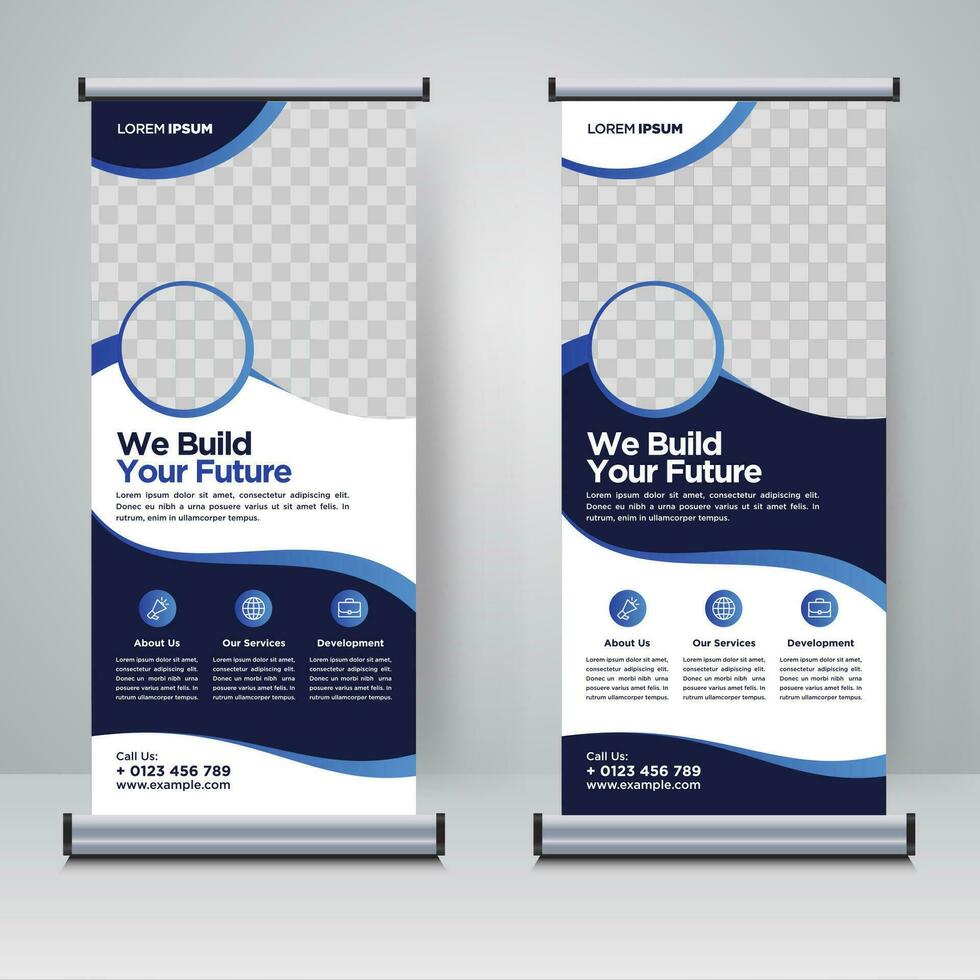 Corporate rollup or X banner design template vector