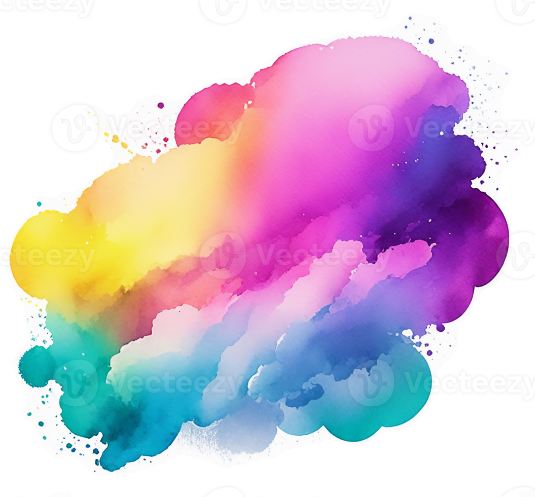 arco iris chapoteo nube ai generativo png