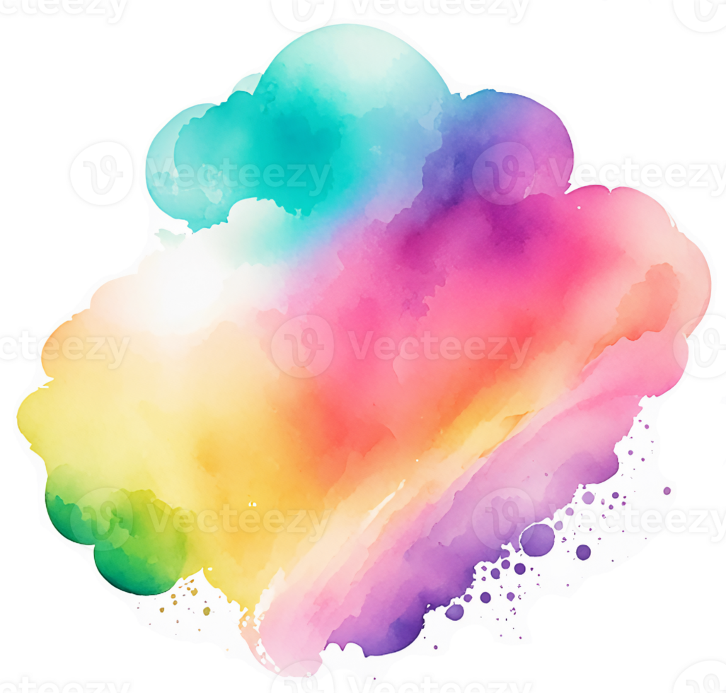 Watercolor Rainbow Texture Backdrop AI Generative png