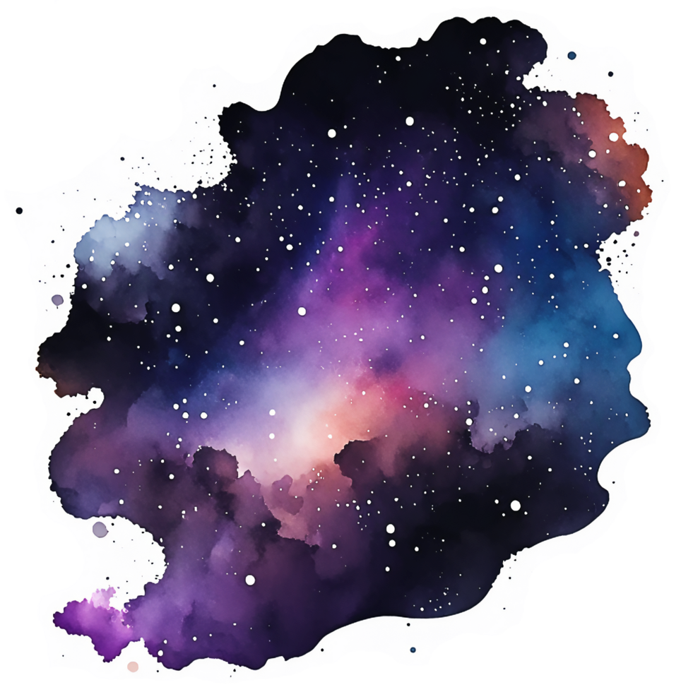 Space Galactic Ink Splash Watercolor Texture AI Generative png