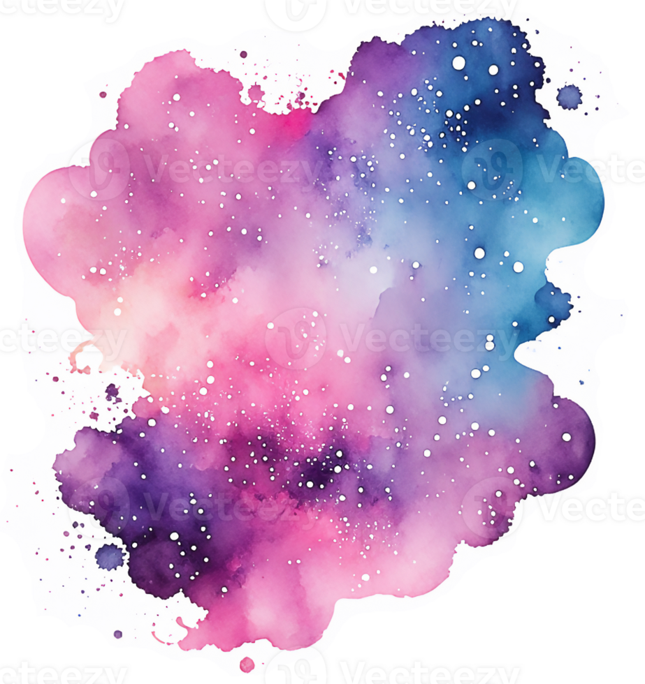Starry Space Splash Watercolor Ink Texture AI Generative png