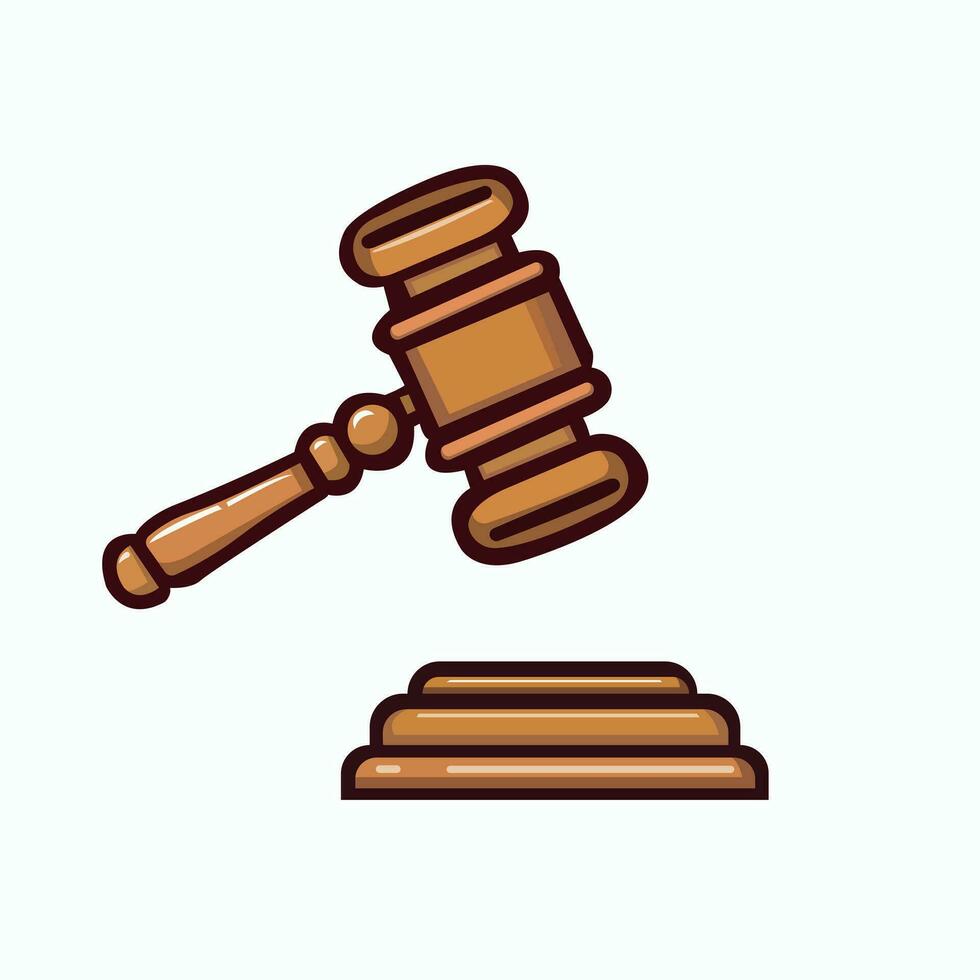 Auction gavel icon. Judge Wooden Hammer flat design, auction, judgment. Isolated vector illustration