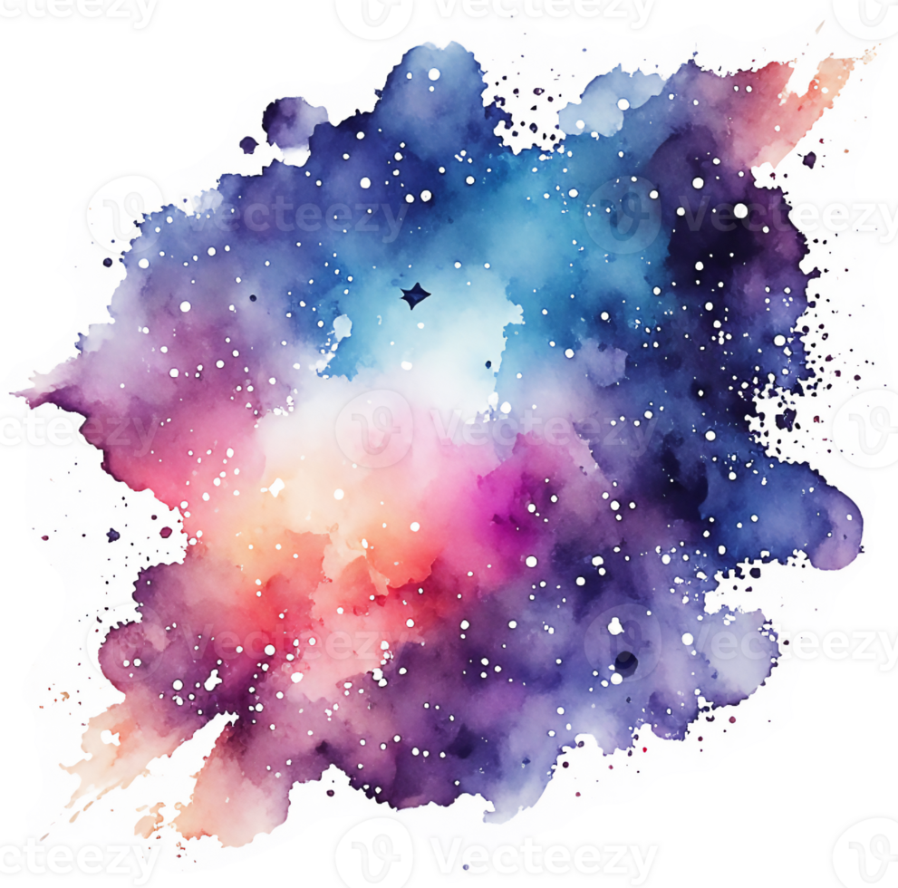 Cosmic Outer Space Watercolor Splash Texture AI Generative png