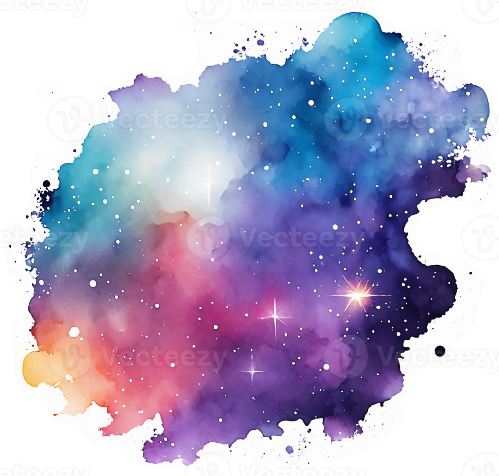 Outer Space Watercolor Splash Background AI Generative png
