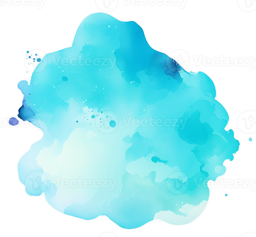 A Blue Watercolor Ink Stain Backdrop Element AI Generative png