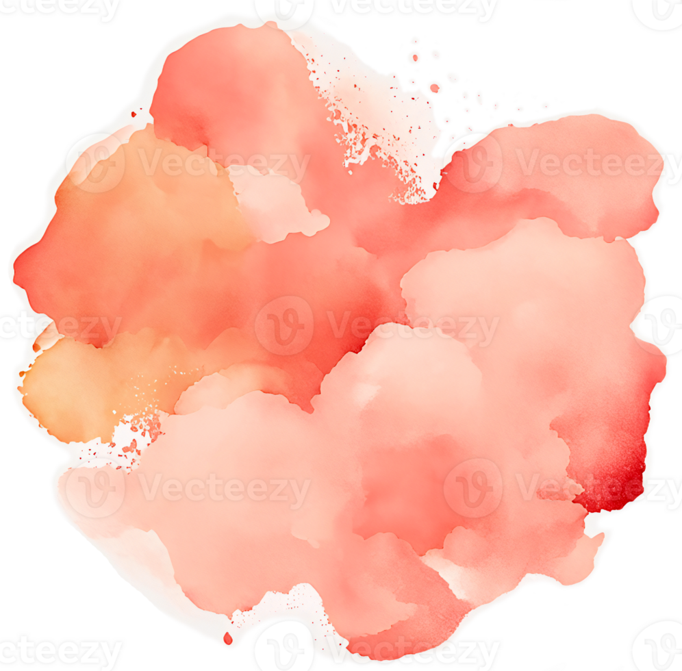 A Redish Watercolor Ink Stain Backdrop Element AI Generative png