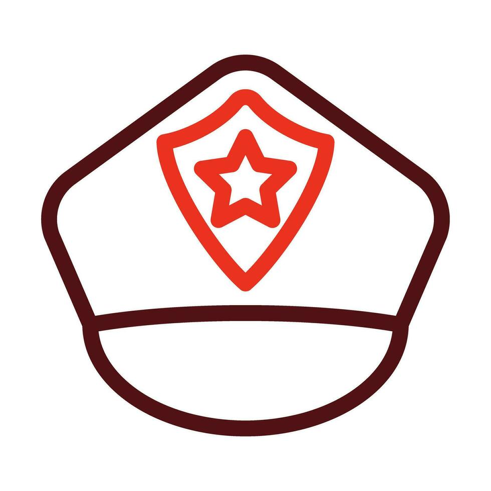 Policeman's hat Glyph Two Color Icon For Personal And Commercial Use. vector