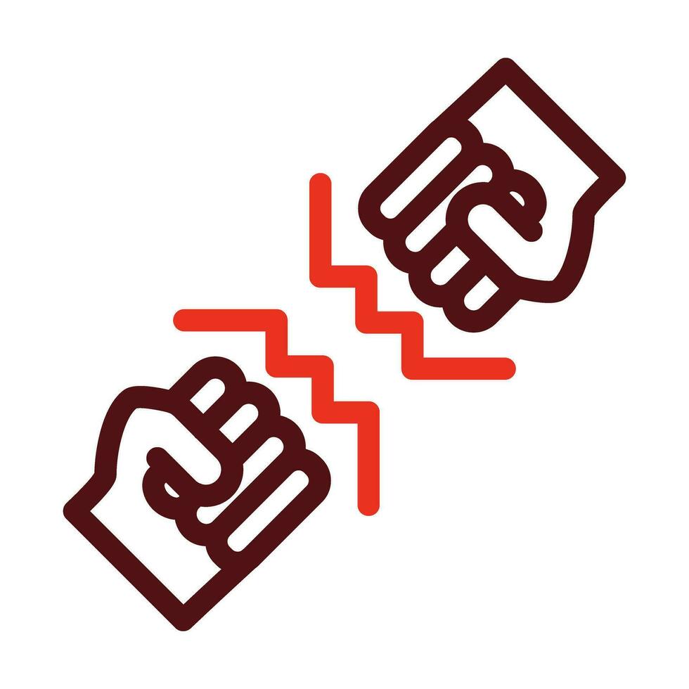 Fighting Glyph Two Color Icon For Personal And Commercial Use. vector