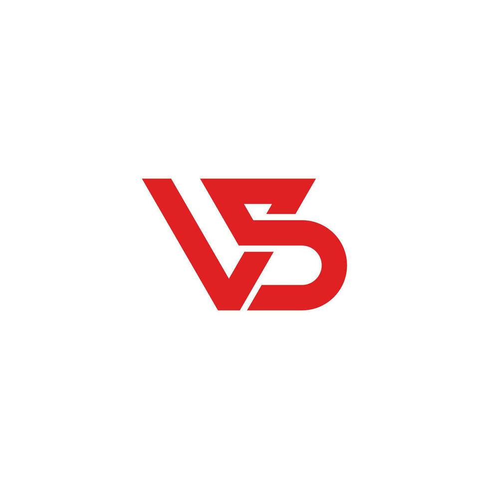 letter vs connect geometric red logo vector