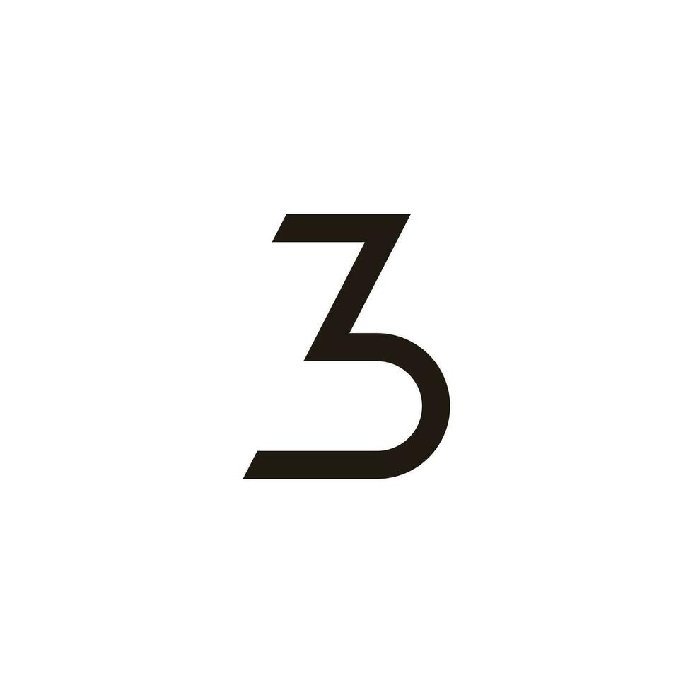 letras 3b sencillo geométrico línea logo vector