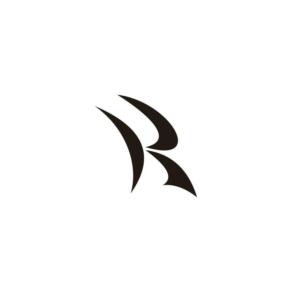 letter rk curves motion geometric logo vector