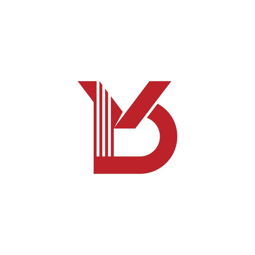 letter vb stripe geometric logo vector
