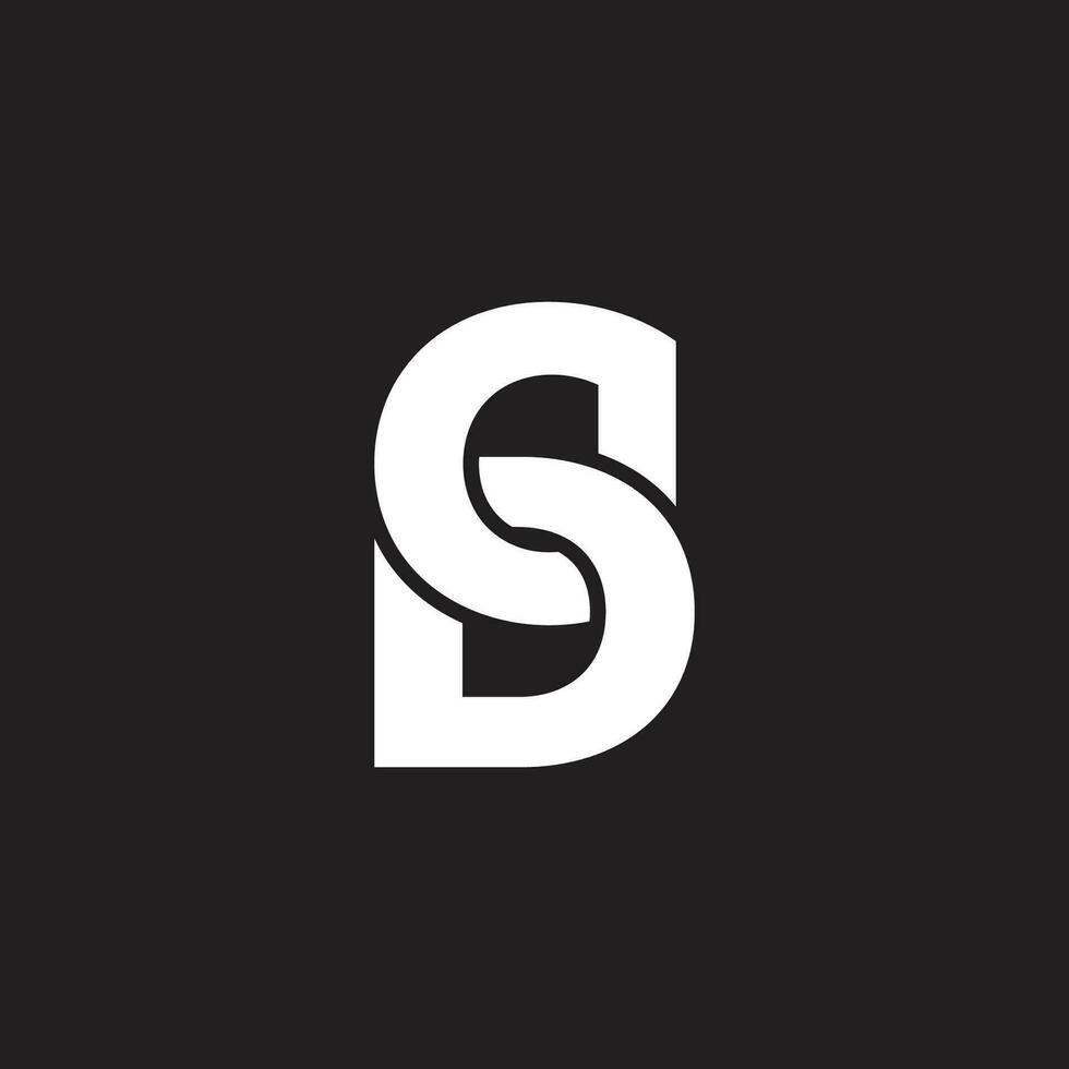 letter sd linked chain simple logo vector