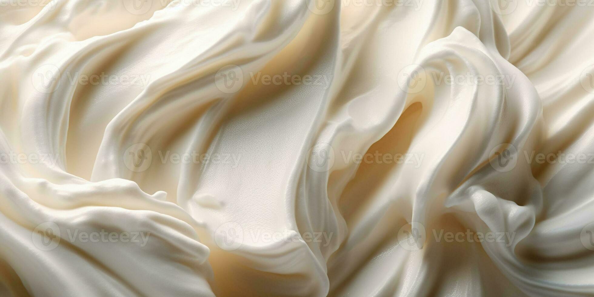 Generative AI, vanilla ice cream surface, close up texture of white ice cream like background. photo