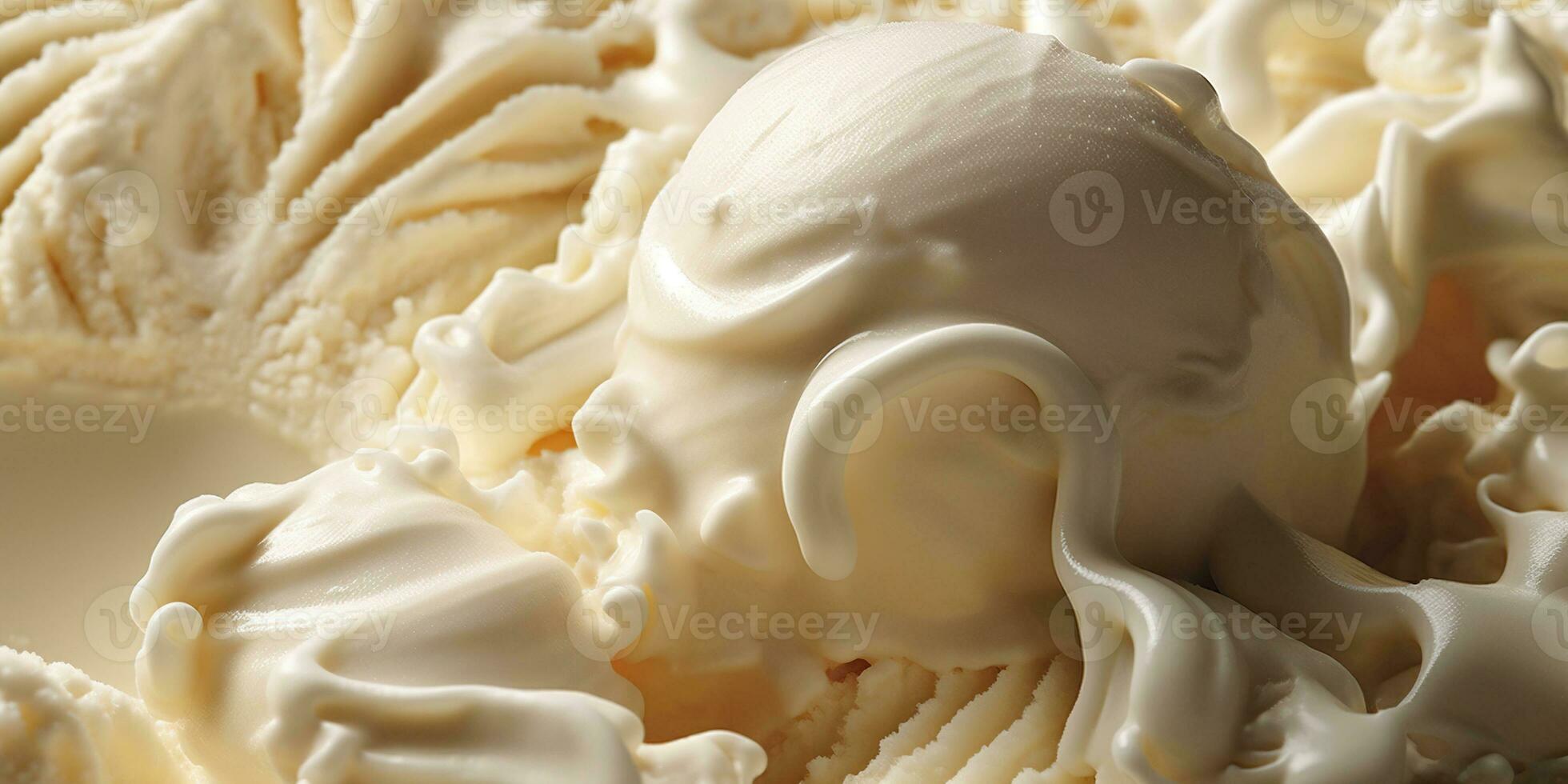 Generative AI, vanilla ice cream surface, close up texture of white ice cream like background. photo