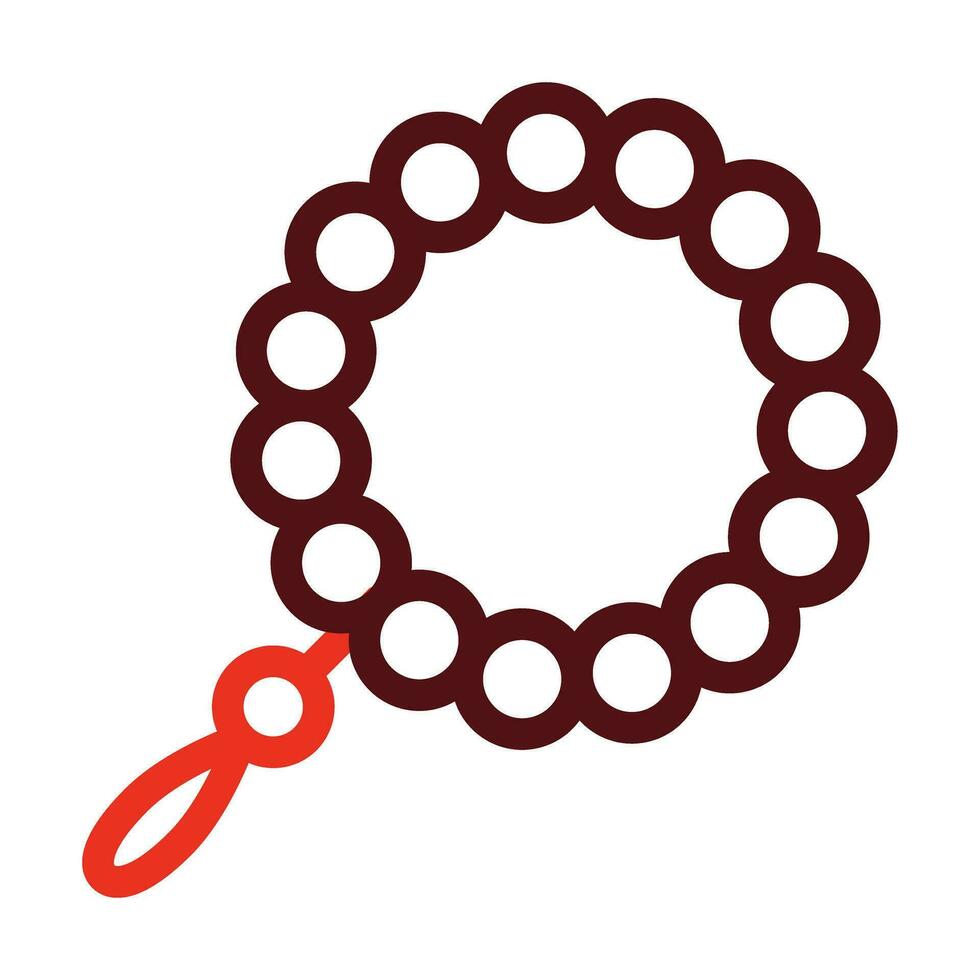 Prayer Beads Glyph Two Color Icon For Personal And Commercial Use. vector