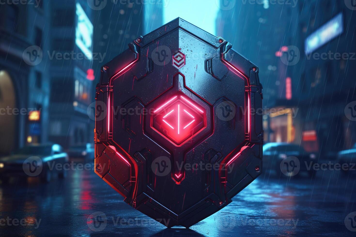 illustrations of shield protection. Cyber security. photo