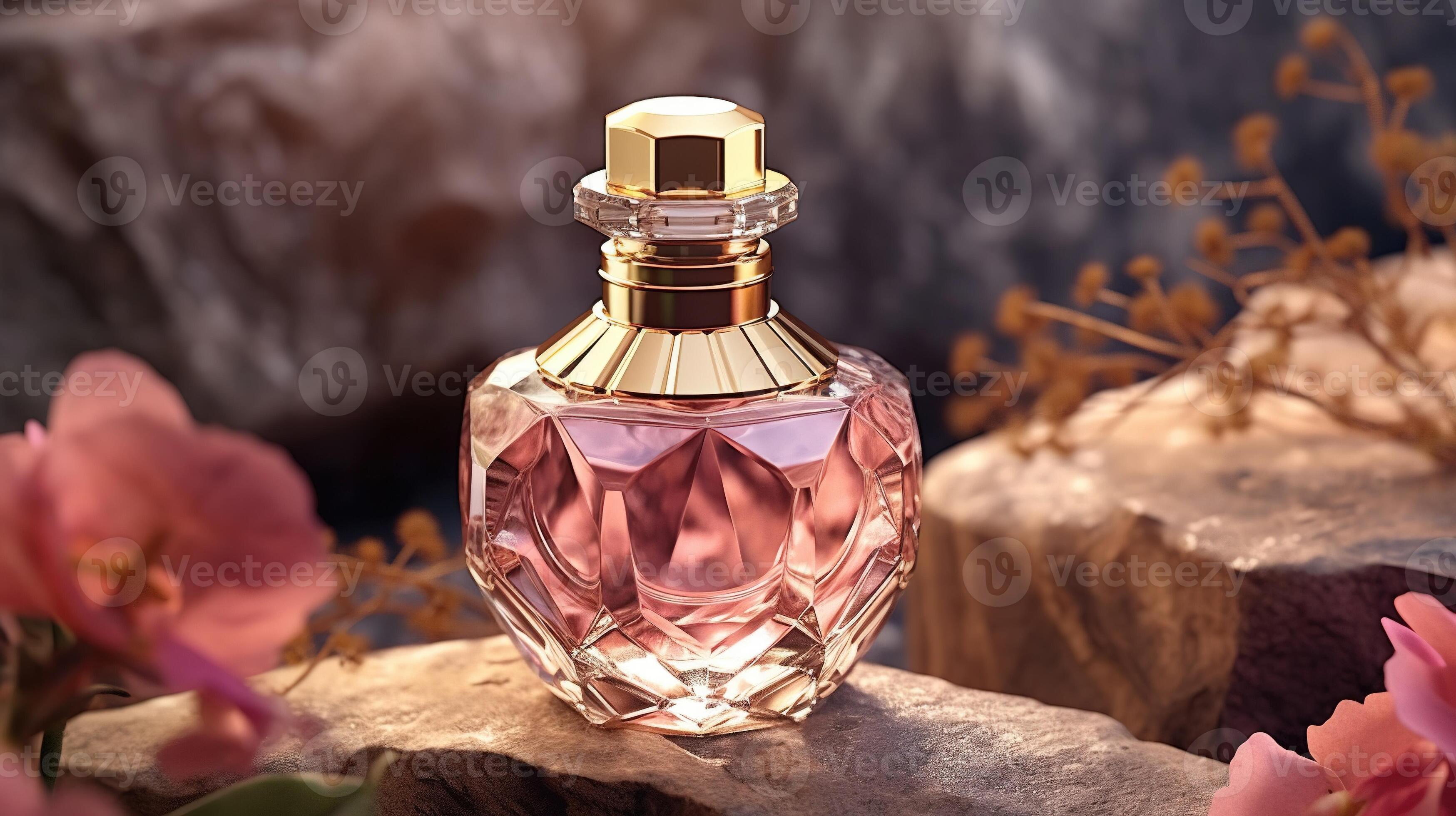 Luxury Brand Perfume Glass Bottle Logo Mockup Stock Illustration