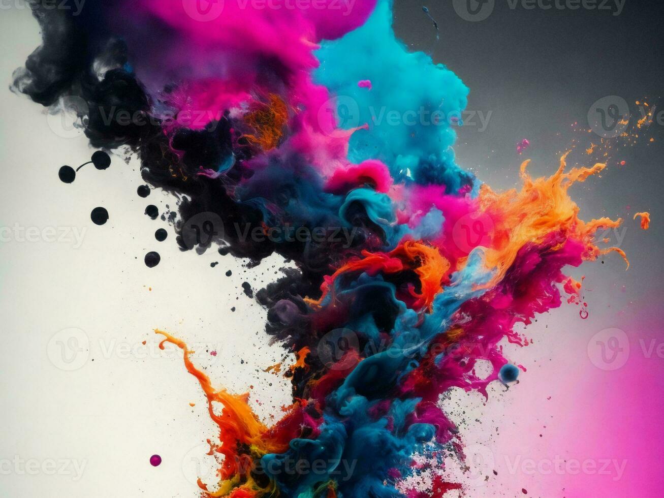 colorful powder being thrown into the air ai generated photo