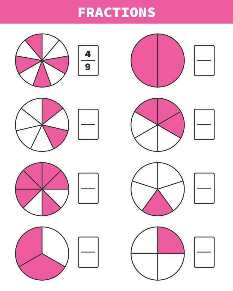 Vector Drawing Of Fractions Worksheet