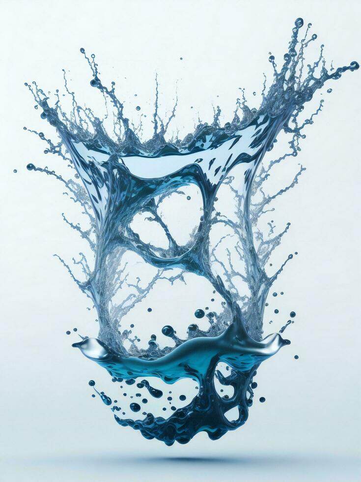 agua chapoteo en un vaso cuenco ai generado foto
