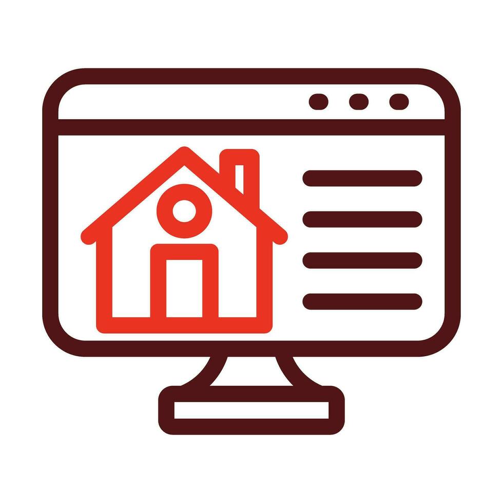 Real Estate Website Glyph Two Color Icon For Personal And Commercial Use. vector