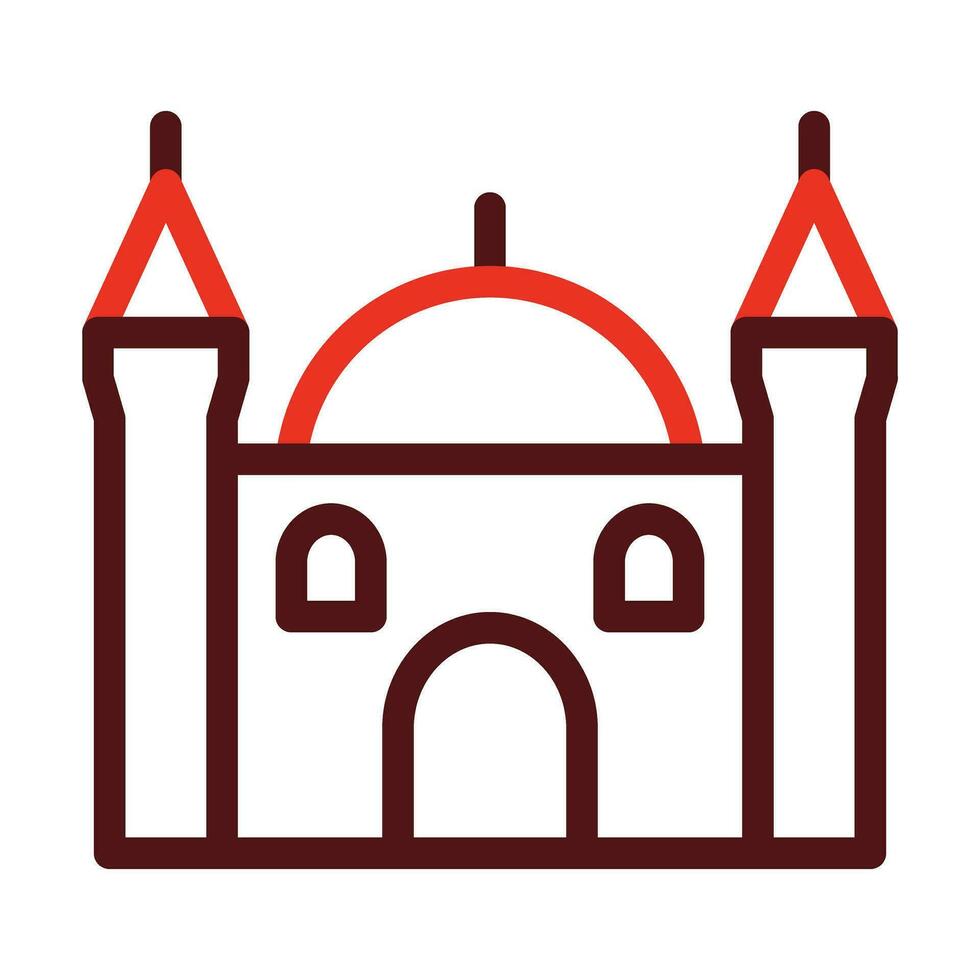 Mosque Glyph Two Color Icon For Personal And Commercial Use. vector