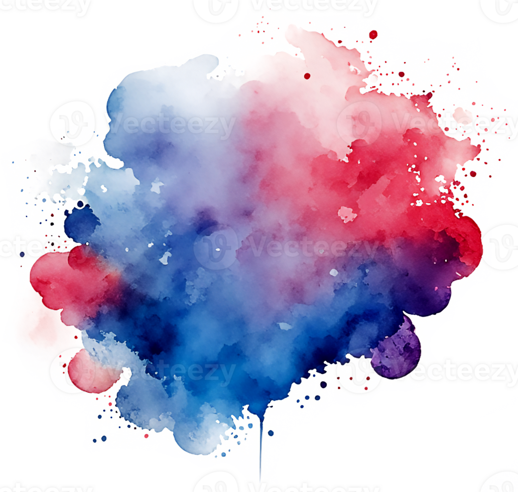 Patriotic Red White and Blue Texture Splash AI Generative png