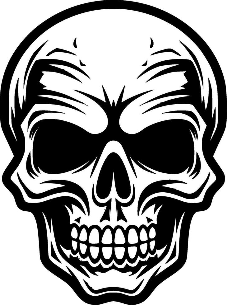 Skull, Black and White Vector illustration
