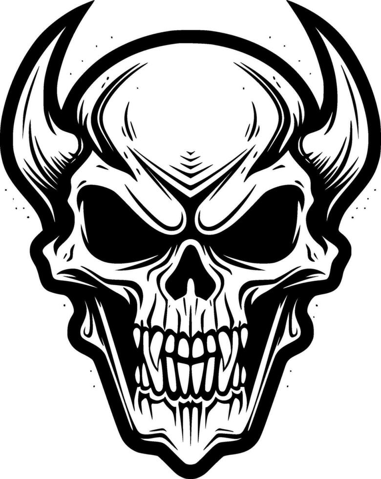 Skull, Minimalist and Simple Silhouette - Vector illustration