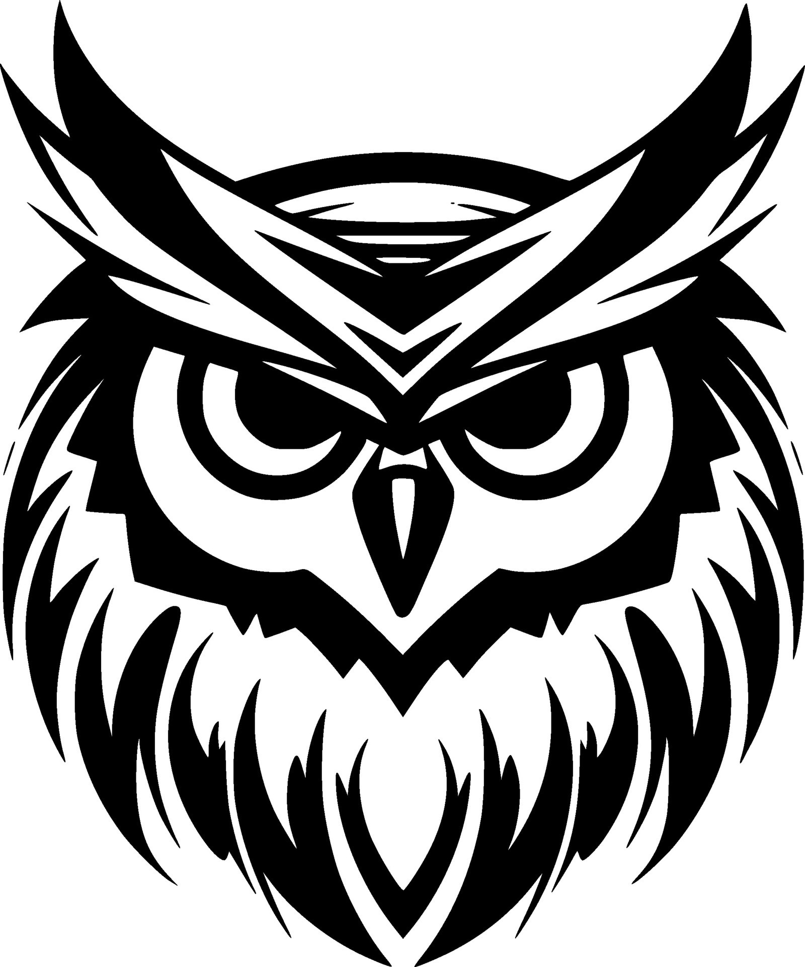Owl, Black and White Vector illustration 27171029 Vector Art at Vecteezy