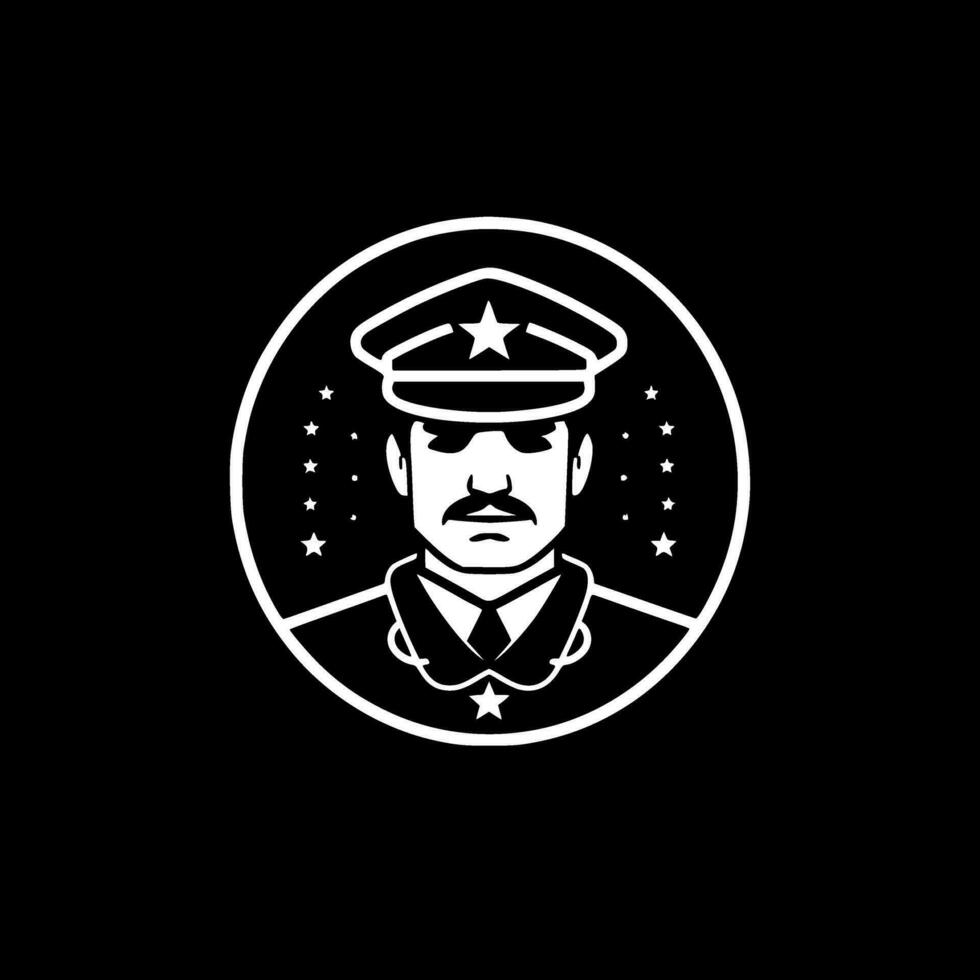 Military, Black and White Vector illustration