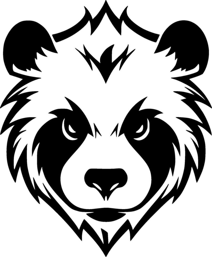 Panda, Black and White Vector illustration