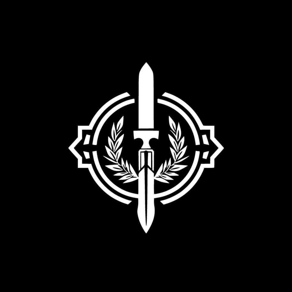 Military - Black and White Isolated Icon - Vector illustration
