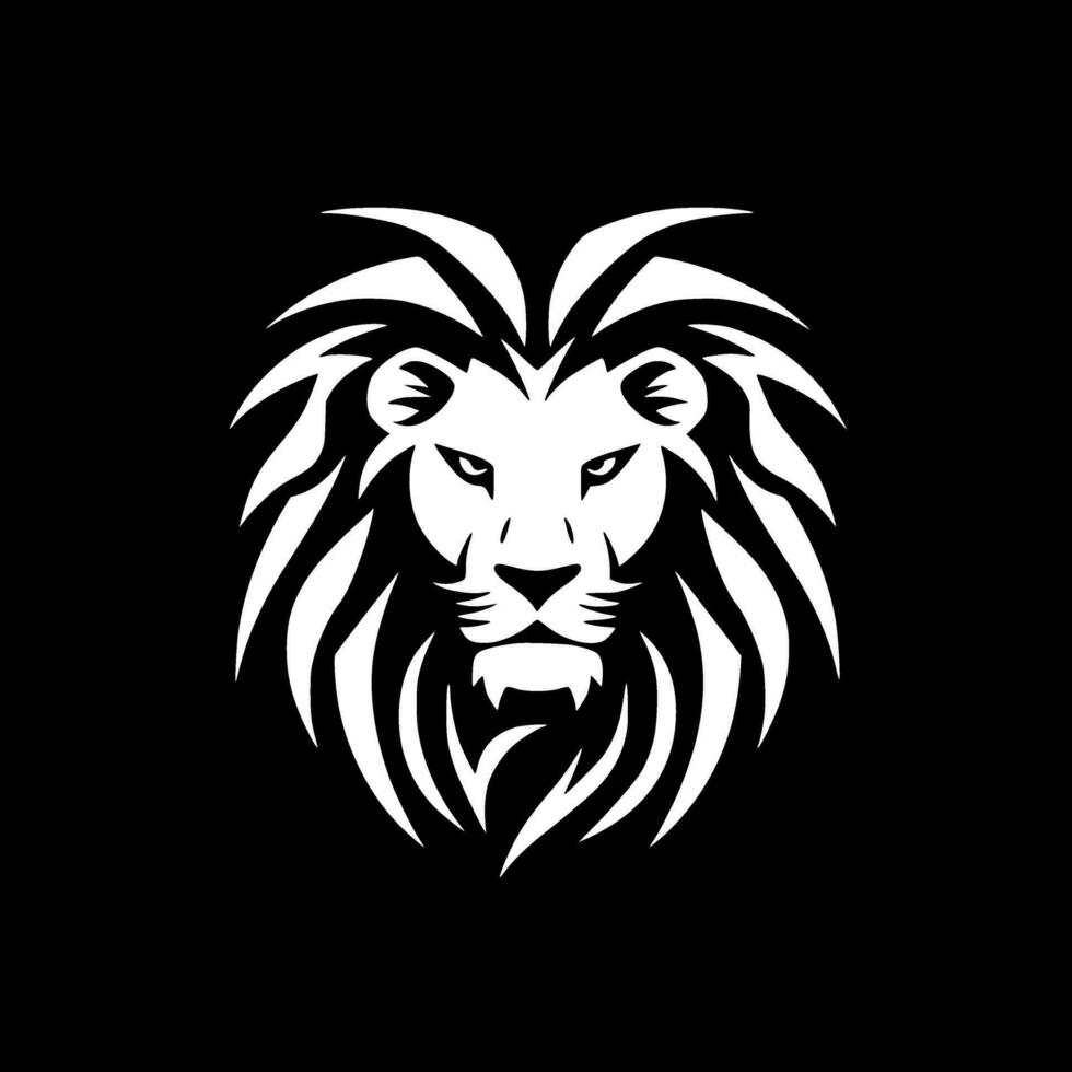 Lion, Black and White Vector illustration