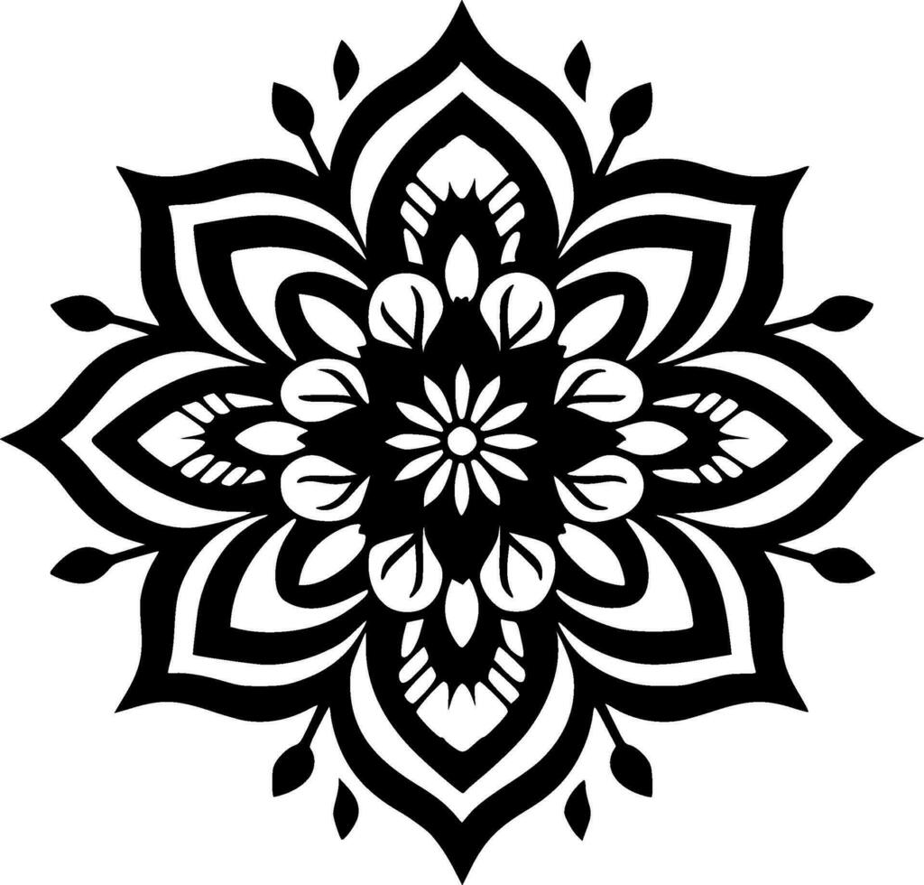 Mandala, Minimalist and Simple Silhouette - Vector illustration