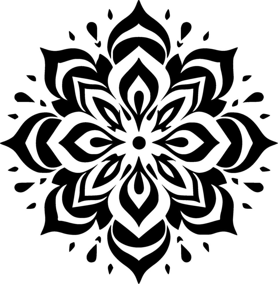 Mandala, Black and White Vector illustration