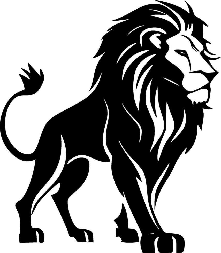 Lion - Black and White Isolated Icon - Vector illustration