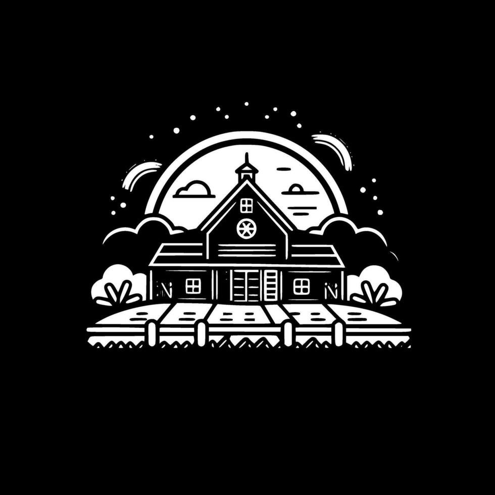 Farm, Black and White Vector illustration 27171146 Vector Art at Vecteezy